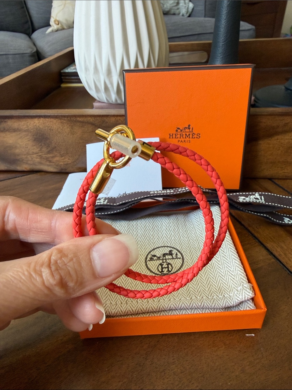 Hermès Glenan Braided Double Tour Bracelet with Gold Hardware NWT - Picture 5 of 5
